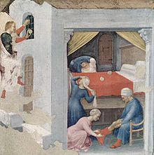 The dowry for the three virgins (Gentile da Fabriano, c. 1425, Pinacoteca Vaticana, Rome).