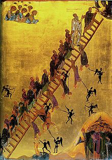 Icon depicting The Ladder of Divine Ascent (12th century, Saint Catherine's Monastery, Sinai)