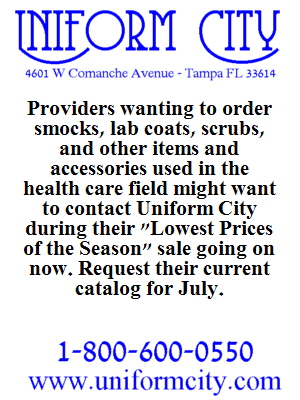 Providers wanting to order
smocks, lab coats, scrubs,
and other items and
accessories used in the
health care field might want
to contact Uniform City
during their 